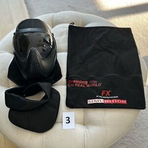 Simunitions FX 8000 Paintball Airsoft Protective Gear Helmet Throat Guard w/ Bag